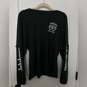 lululemon athletica woman’s Long-Sleeve Raglan Tee in Forest Green